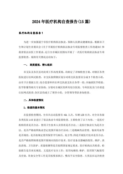 2024年医疗机构自查报告(15篇)_3