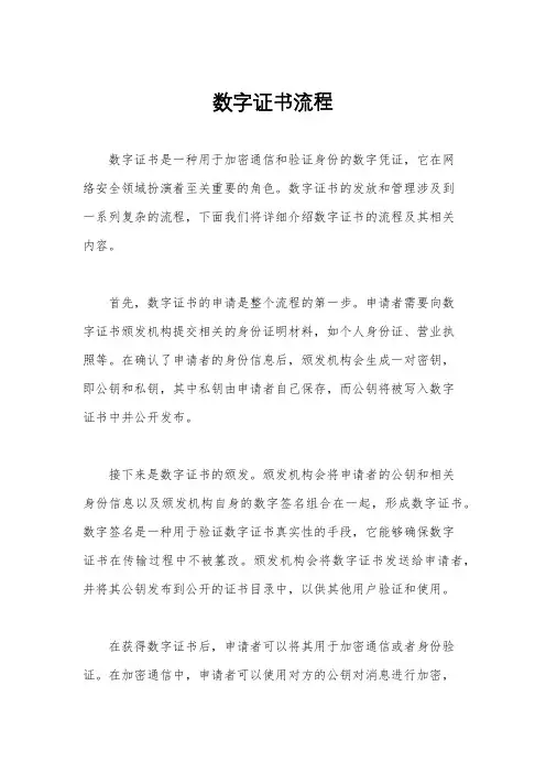 数字证书流程
