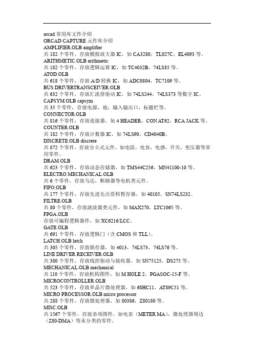 ORcad capture CIS 元件库介绍