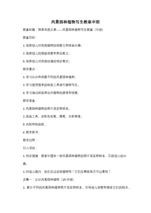 风景园林植物写生教案中班