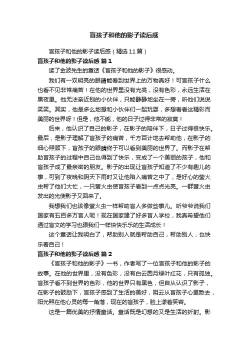 盲孩子和他的影子读后感(精选11篇)