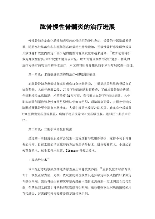 肱骨慢性骨髓炎的治疗进展