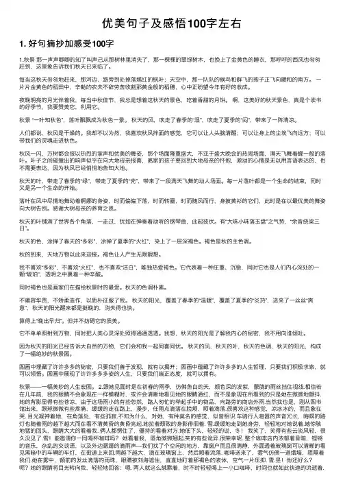 优美句子及感悟100字左右