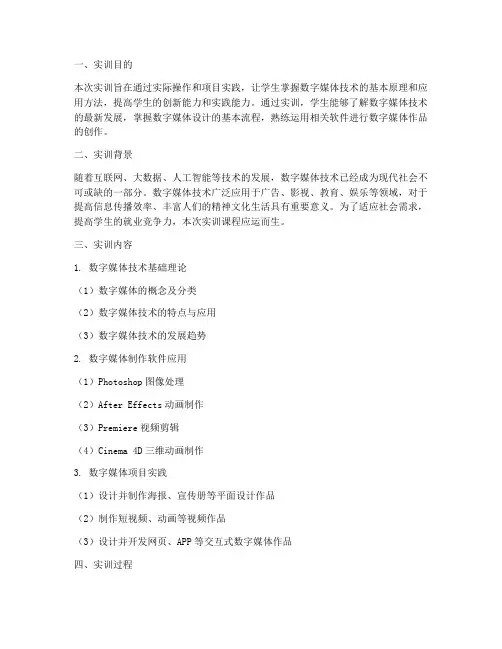 实训报告万能模板数媒