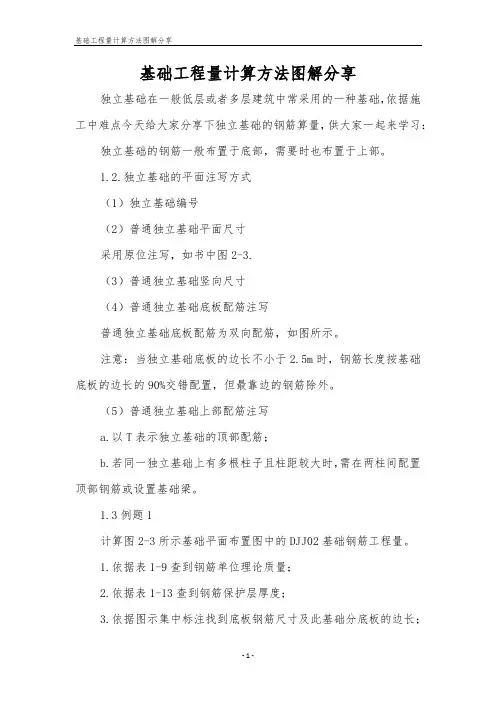 基础工程量计算方法图解分享