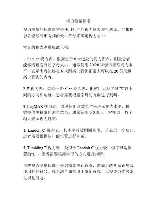 视力测量标准
