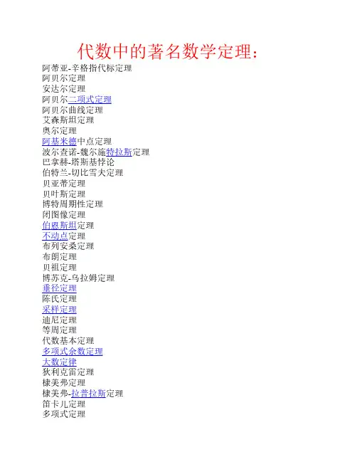 代数中的著名定理
