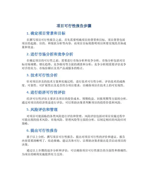 项目可行性报告步骤
