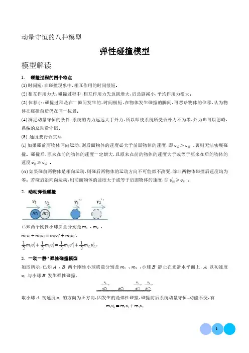 弹性碰撞模型-动量守恒的十种模型(解析版)