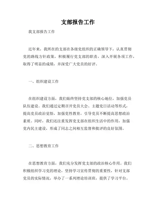 支部报告工作