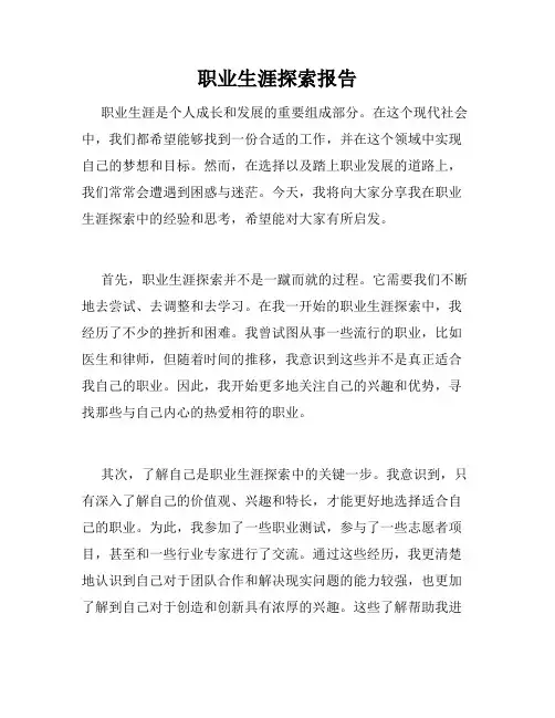 职业生涯探索报告