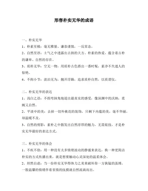 形容朴实无华的成语