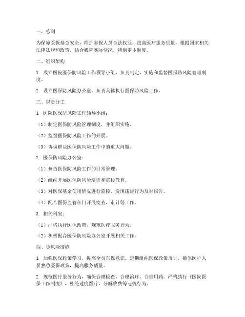 医院医保防风险管理制度