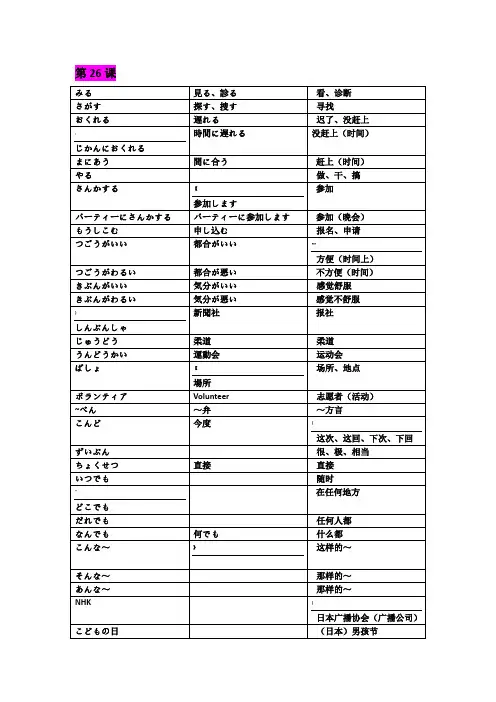 大家的日语2单词表2