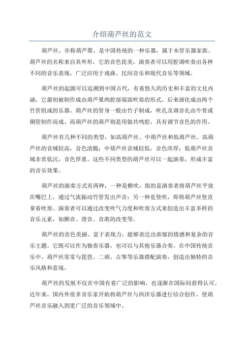 介绍葫芦丝的范文
