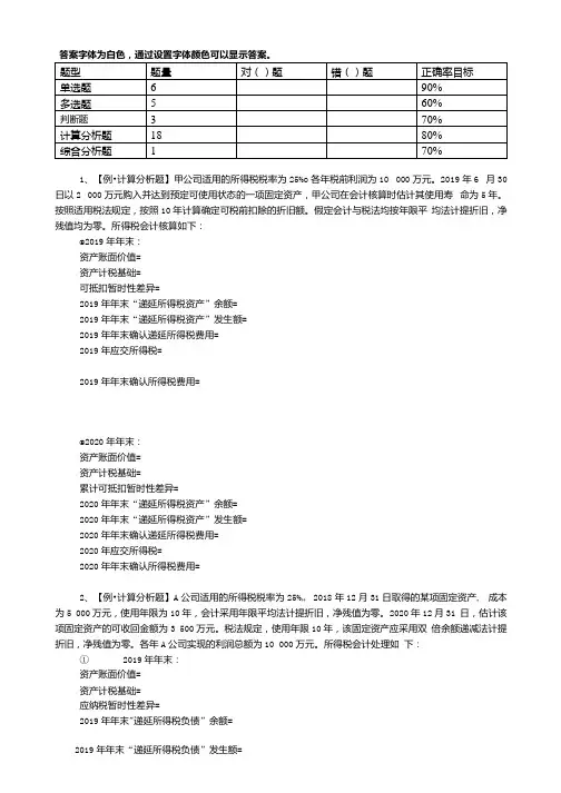 中级会计职称《中级会计实务》所得税习题.docx