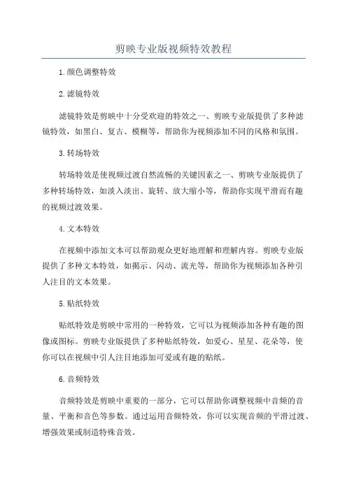 剪映专业版视频特效教程