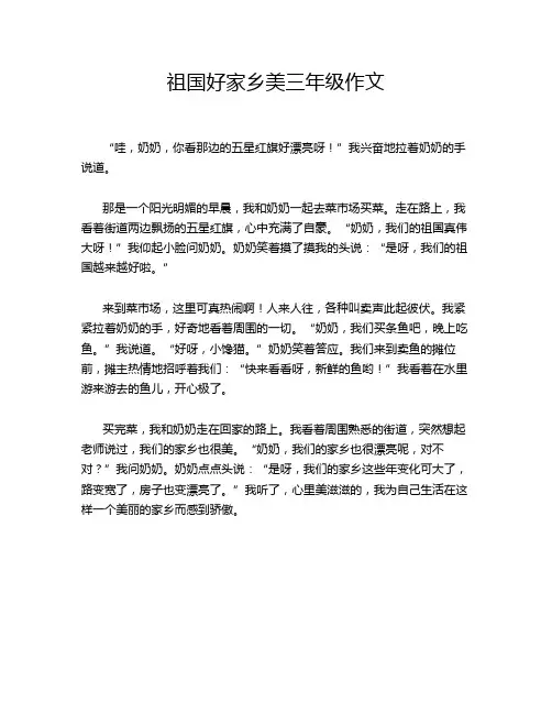 祖国好家乡美三年级作文