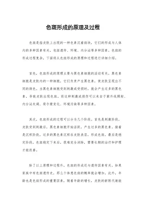 色斑形成的原理及过程