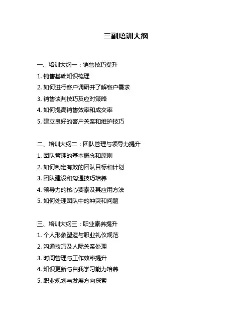 三副培训大纲