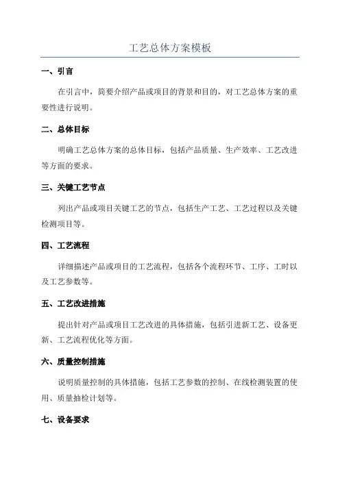 工艺总体方案模板