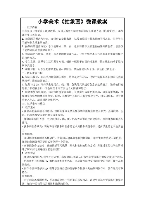小学美术《抽象画》微课教案