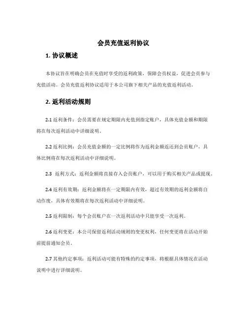 会员充值返利协议