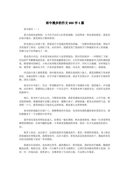 雨中漫步的作文600字4篇