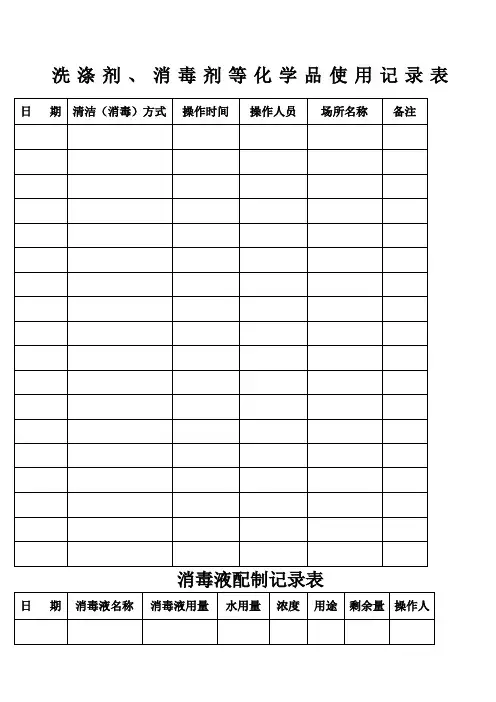 食品生产企业通用记录范本