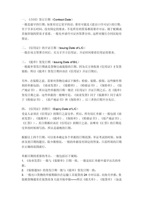 国际贸易商务单证缮制及时间