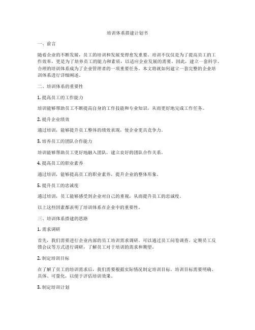 培训体系搭建计划书