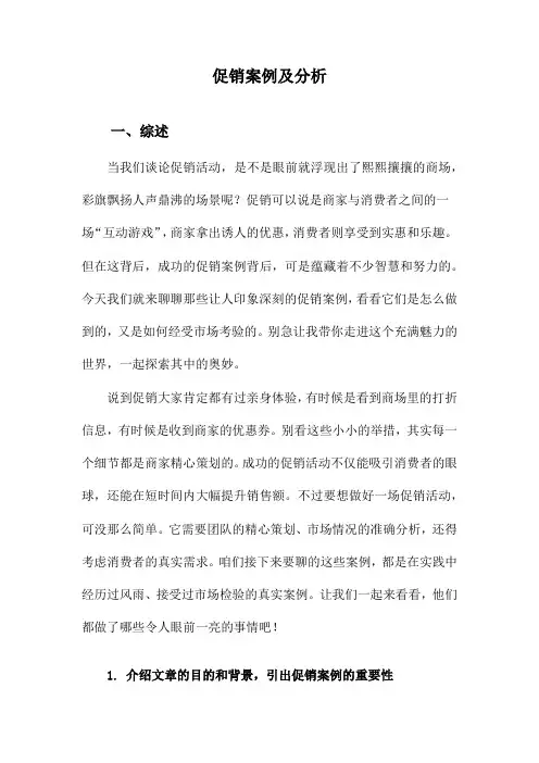 促销案例及分析