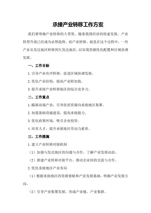 承接产业转移工作方案
