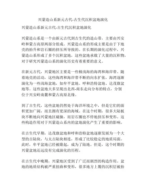 兴蒙造山系新元古代-古生代沉积盆地演化