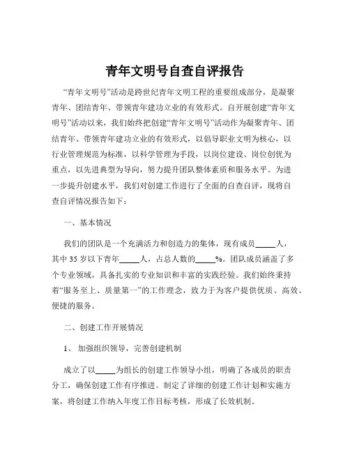 青年文明号自查自评报告