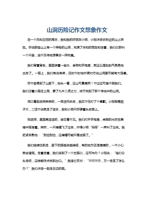 山洞历险记作文想象作文