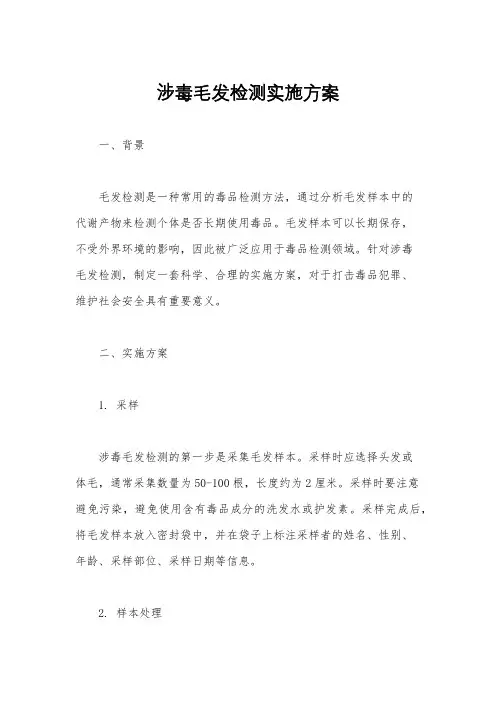涉毒毛发检测实施方案