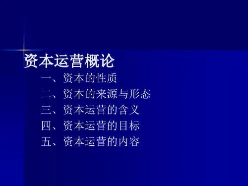 资本运营概论(ppt 64页)