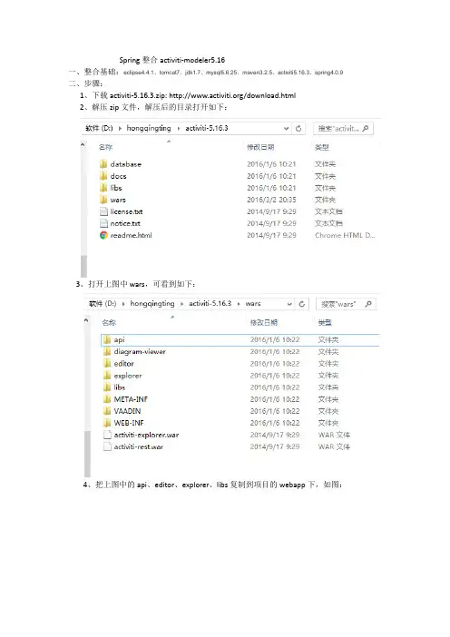 spring整合activiti-modeler5.16