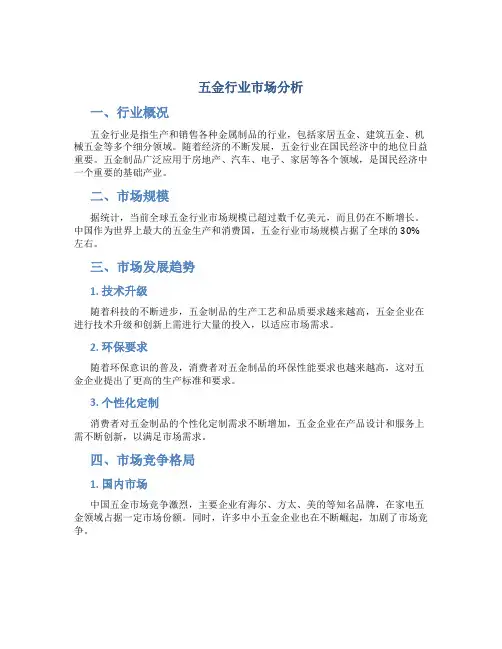 五金行业市场分析