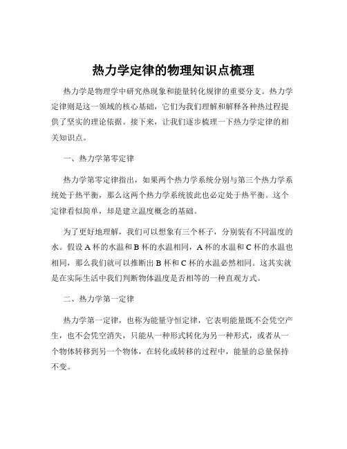 热力学定律的物理知识点梳理