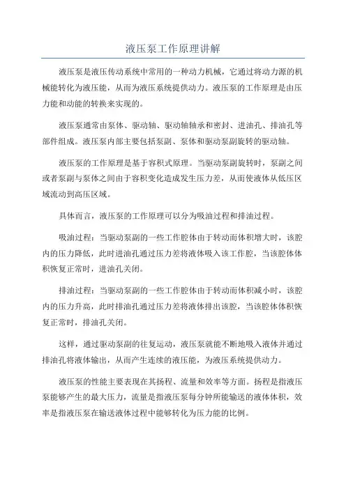 液压泵工作原理讲解