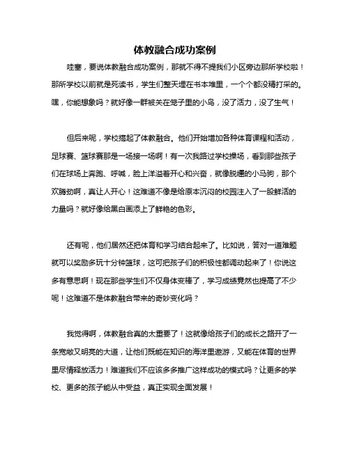 体教融合成功案例