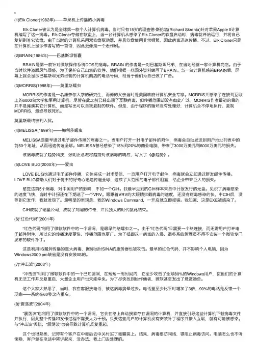 病毒回顾　让你记忆犹新的八大经典病毒
