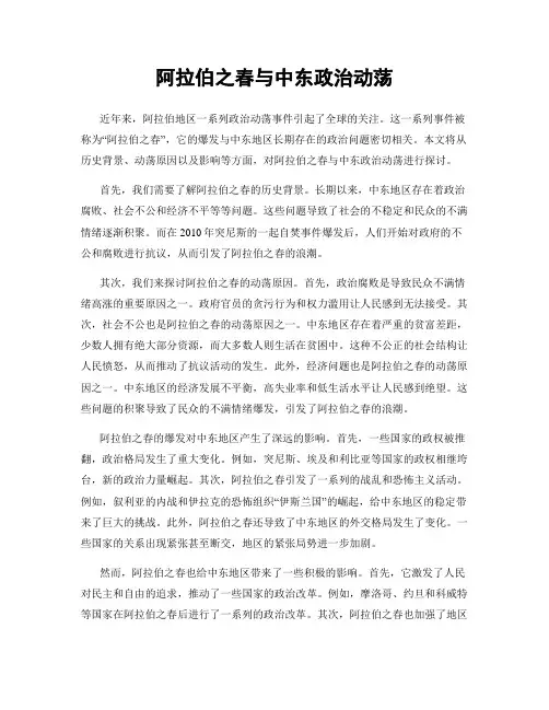 阿拉伯之春与中东政治动荡