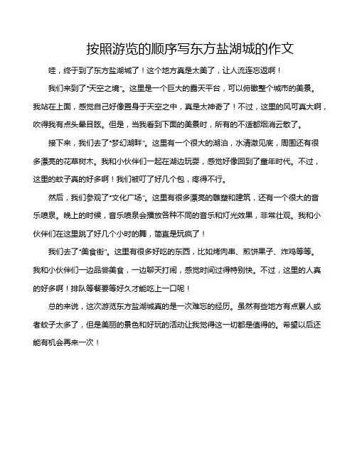 按照游览的顺序写东方盐湖城的作文