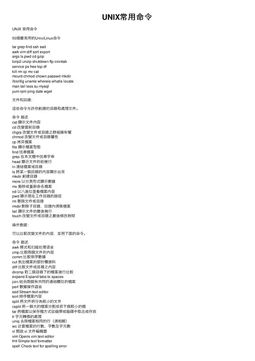 UNIX常用命令