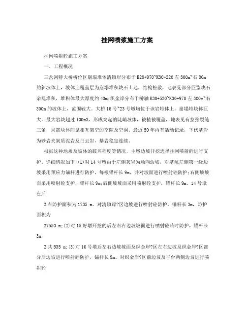 挂网喷浆施工方案