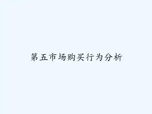 第五市场购买行为分析 PPT