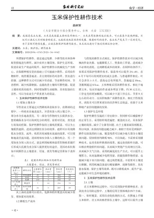 玉米保护性耕作技术